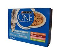 Aliment pour chat stérilisé One Spécial chat Stérilisé Effilés en sauce :bœuf poulet saumon dinde 8 x 85g