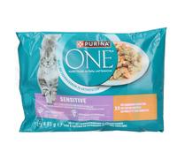 Purina ONE Sensitive Adulte Poulet & Carottes Aliment 4x85 g