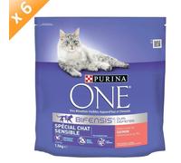 PURINA ONE Spécial Chat Sensible - Saumon et Riz - 1,5 KG (x6) - Pour chat adulte