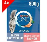 PURINA® ONE® SPÉCIAL CHAT STÉRILISÉ, Élaboré avec du SAUMON sélectionné 4x800g