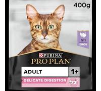 PURINA PRO PLAN | Adult DELICATE DIGESTION | Aliment Complet pour Chat Adulte | Favorise un système digestif sain | Croquettes | A la Dinde | Sac | Lot de 8 x 400g