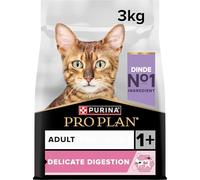 PURINA PRO PLAN | Adult DELICATE DIGESTION | Aliment Complet pour Chat Adulte | Favorise un système digestif sain | Croquettes | A la Dinde | Sac | 3 Kg