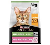 PURINA PRO PLAN | Adult DELICATE DIGESTION | Aliment Complet pour Chat Adulte Stérilisé | Favorise un système digestif sain | Croquettes | Au Poulet | Sac 3 Kg