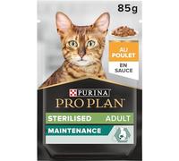 PURINA PRO PLAN | Adult STERILISED MAINTENANCE | Aliment Complet pour Chat Adulte Stérilisé | Aide à maintenir une bonne santé urinaire | Effilés en Sauce| au Poulet | Sachets | Lot de 26 x 85g