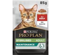 PURINA PRO PLAN | Adult STERILISED MAINTENANCE | Aliment Complet pour Chat Adulte Stérilisé | Aide à maintenir une bonne santé urinaire | Effilés en Sauce| au Boeuf | Sachets | Lot de 26 x 85g
