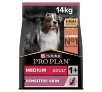 Purina PRO PLAN | Chien Adulte de Taille Moyenne | Peau Sensible | Aliment Sec pour Peaux Sensibles | Formulé Sans Blé | Favorise un Pelage Sain et Brillant | Riche en Saumon | Sac | 14 Kg