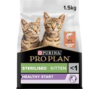 PURINA PRO PLAN | Healthy Start | Croquettes pour Chaton Stérilisé | Renforce les défenses naturelles du chaton et la réponse immunitaire | Riche en Saumon | Sac de 1 x 1,5Kg