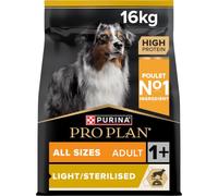 Purina Pro Plan Light Sterilised - Croquettes Chien Stérilisé Adulte, 16 kg