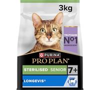 Purina Pro Plan - Longevis - Croquettes Chat Senior Stérilisé Dinde - 3 kg | Croquettes Chat Senior Saveur Dinde - Formule Longevis pour une vie plus longue en bonne santé - Santé Chat - Repas savoureux