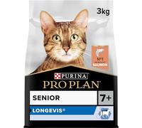 PURINA PRO PLAN | LONGEVIS | Sterilised 7+ | Alimentation complète pour Chat Senior Stérilisé de 7 ans et plus | Pour une vie plus longue en bonne santé | Au Saumon | Croquettes | Sac | Lot de 4 x 3Kg