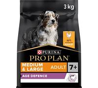 Purina Pro Plan - Medium Large Senior Age Defense Chien, Poulet - 3 kg | Croquettes Chien Senior Saveur Poulet - Soutient la santé des chiens vieillissants et articulations - Santé Chien
