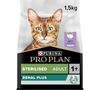PURINA PRO PLAN | Renal Plus | Chat | Croquettes complètes pour Chat Adulte Stérilisé | Aide au maintien d'une fonction rénale saine et du système urinaire | A la Dinde | Sac | Lot de 6 x 1,5 Kg