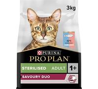 PURINA PRO PLAN | Savoury Duo | Aliment Complet pour Chat Adulte Stérilisé | Favorise le bien-être urinaire, à teneur élevée en protéines | Cabillaud, Truite | Croquettes | Chat | Sac | Lot de 4 x 3kg