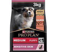 Purina Pro Plan - Croquettes Sensitive Skin pour chiot de moyenne taille - Au saumon - Sac 3 kg