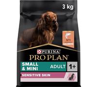 PURINA PRO PLAN | Sensitive Skin | Croquettes complètes pour chien de petite taille | Favorise une peau saine et un pelage brillant | Au Saumon | Croquettes | Sac 3 Kg