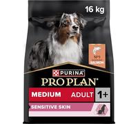 PURINA PRO PLAN | Sensitive Skin | Croquettes complètes pour Chiens de Taille Moyenne | Favorise Une Peau Saine et Un Pelage Brillant | Au Saumon | Croquettes | Sac | 16Kg