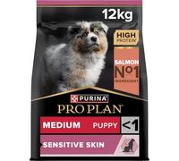Purina Pro Plan Chiot taille moyenne peau sensible Croquettes au saumon 12 kg