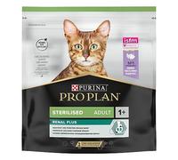 PURINA PRO PLAN | Sterilised Adult 1+ Renal Plus | Riche en Dinde | Croquettes | Chat | Sac de 400g | Lot de 8