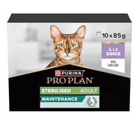 Purina Pro Plan - Sterilised Maintenance Chat Adulte Dinde - 10 x 85 g | Nourriture Chat Stérilisé Saveur Dinde en Gelée - Hydratation optimale et système urinaire sain - Repas Chat complet