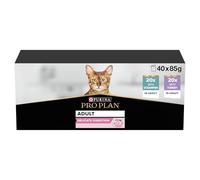 Purina Pro Plan - Sterilised Maintenance Chat Adulte Multipack - 40 x 85 g | Nourriture Chat Stérilisé Saveurs Viandes et Poissons - Recette complète en sauce pour le poids - Repas Chat complet