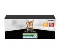 Purina Pro Plan - Sterilised Maintenance Chat au Bœuf et Poulet - 40 x 85 g | Nourriture Chat Stérilisé Sauce au Poulet, Bœuf - Aide au maintien de la bonne fonction urinaire - Repas Chat équilibré