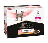 PURINA Pro Plan Veterinary Diets DM Gestion du Diabète Poulet | 10 x 85 g | Aliment diététique Complet pour Chats Adultes en Sachet fraîcheur | pour la réduction du surpoids