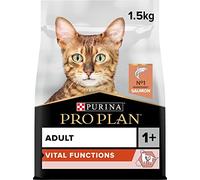 PURINA PRO PLAN | VITAL FUNCTIONS | Chat Adulte | Croquettes complètes formulées spécifiquement pour soutenir les fonctions vitales clés (cérébrales, immunitaires) | Saumon | Sac | Lot de 6 x 1,5 Kg