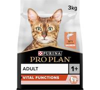 PURINA PRO PLAN | VITAL FUNCTIONS | Chat Adulte | Croquettes complètes formulées spécifiquement pour soutenir les fonctions vitales clés (cérébrales, immunitaires) | Saumon | Sac | Lot de 4 x 3 Kg