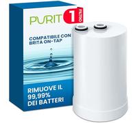 PURIT Filtre compatible Brita On Tap (600 L/4 mois) Cartouche pour Brita V-MF Réduction : chlore, PFAS, 99,99 % des bactéries (1 pièce)