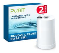 PURIT Filtres compatibles Brita On Tap (600 L/4 mois) Cartouche pour Brita V-MF Réduction : chlore, PFAS, 99,99 % des bactéries (2 pièces)