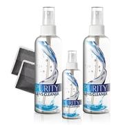 Purity Kit de nettoyage pour lunettes - 2 x 236,8 g et 1 x flacon pulvérisateur de nettoyant pour lentilles de 56,7 g + 2 chiffons de nettoyage en microfibre - Sans danger pour tous les verres