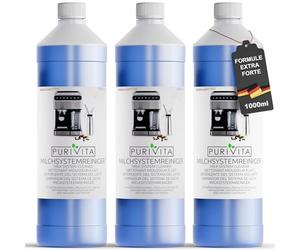 PURIVITA® Nettoyant Universel pour Système de Lait pour Machines à Café [3x1L] - Universel Coffee Machine Milk Cleaner - Nettoyage Machine a Cafe Buse pour le Lait - Détergent pour Jura & Krups
