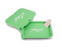PURIZE® Biotray avec Couvercle, Plant-Fiber-Composite, Vert, léger | 20x15x2cm, robuste et durable, idéal comme plateau à rouler ou rangement, composite fibres végétales durable