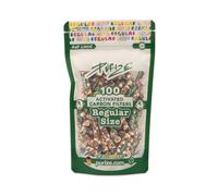PURIZE® Filtre charbon actif Regular Size Ø9mm - Lot de 100 - Assorti | Charbon actif à base de noix de coco, embouts céramique des deux côtés, sensation fraîche, sachet refermable, Made in Germany