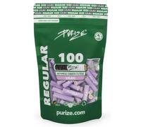 PURIZE® Filtre charbon actif Regular Size Ø9mm - Lot de 100 - Lilas | Charbon actif à base de noix de coco, embouts céramique des deux côtés, sensation fraîche, sachet refermable, Made in Germany
