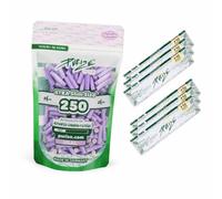 PURIZE Lot de 250 filtres à charbon actif Xtra Slim Size 5,9 mm + 6 paquets (252 feuilles) PURIZE Long Papers (lilas)