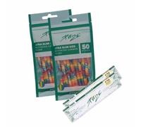 PURIZE Xtra Slim Size Lot de 100 filtres à charbon actif 6 mm et 2 feuilles PURIZE Papers (arc-en-ciel)