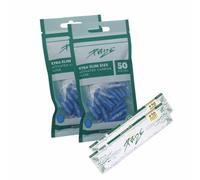 PURIZE Xtra Slim Size Lot de 100 filtres à charbon actif 6 mm et 2 feuilles PURIZE Papers (bleu)