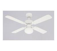 Westinghouse- 72185 Ventilateur de plafond d’intérieur blanc de 105 cm Vegas, kit d‘éclairage LED avec verre opale dépoli