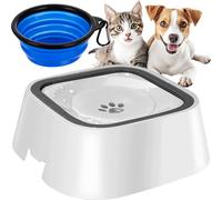 Gamelle Antigoutte pour Chien et Chat - 1,5 L, Anti-Éclaboussures, Voyage Voiture Maison, avec Bol Pliable et Distributeur de Sacs, Gamelle Eau Chiens Gatos