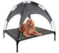 Purlov 25428 Lit d'extérieur pour chien avec toit XXL - Lit pour chien d'extérieur avec protection UV, tapis imperméable et sac de transport - Idéal pour le jardin, le balcon, le camping et la plage