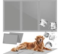 PURLOV Tapis rafraîchissant pour Grands Chiens 110x70 - Tapis en Gel Auto-refroidissant pour Animaux - Tapis rafraîchissant Confortable pour lit pour Grands et Petits Animaux - Gris 25537