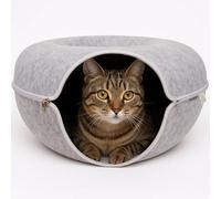 Purlov Lit pour chat Ø 51 cm Tunnel anti-stress - Grotte en feutre lavable - Réducteur de stress - Accessoire pour chat - Panier pour chat 25810