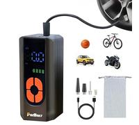PurMars Pompe à air portable pour pneus de voiture, compresseur de pneus de voiture 150 PSI avec manomètre numérique, affichage numérique et lumières LED, pompe à vélo électrique pour vélo électrique