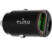 Puro - Adaptateur d'alimentation pour voiture - 30 Watt - 3 A - PD, Fast Charge - 2 connecteurs de sortie (USB-C, USB) - noir