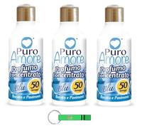 PURO AMORE Profumo Concentrato Blu Bucato e Pavimenti Lot de 3 parfums bleus concentrés pour linge et sols, 50 lavages 250 ml + porte-clés Beni Culinari