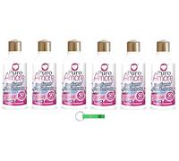 PURO AMORE Profumo Concentrato Rosa Bucato e Pavimenti Lot de 6 parfums concentrés pour linge et sols, 50 lavages, 250 ml, avec porte-clés Beni Culinari