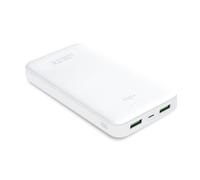 Puro - Banque d'alimentation - 20000 mAh - Fast Charge - 3 connecteurs de sortie (2 x USB, USB-C) - blanc