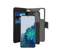 Puro Book Case, 2 en 1; Couverture Amovible; en éco-Cuir Compatible avec Samsung S21 + Fermeture magnétique; 3 Poches pour Cartes ; Noir