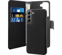 Puro Book Case, 2 en 1; Couverture Amovible; en éco-Cuir Compatible avec Samsung S22 + Fermeture magnétique; 3 Pochettes Noires pour Cartes